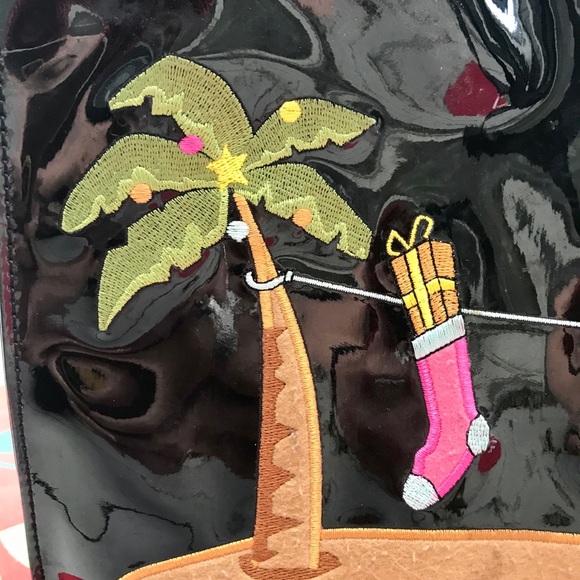 Holiday tote Liz Claiborne holiday resort bag purse graphic resort wear - Picture 4 of 12